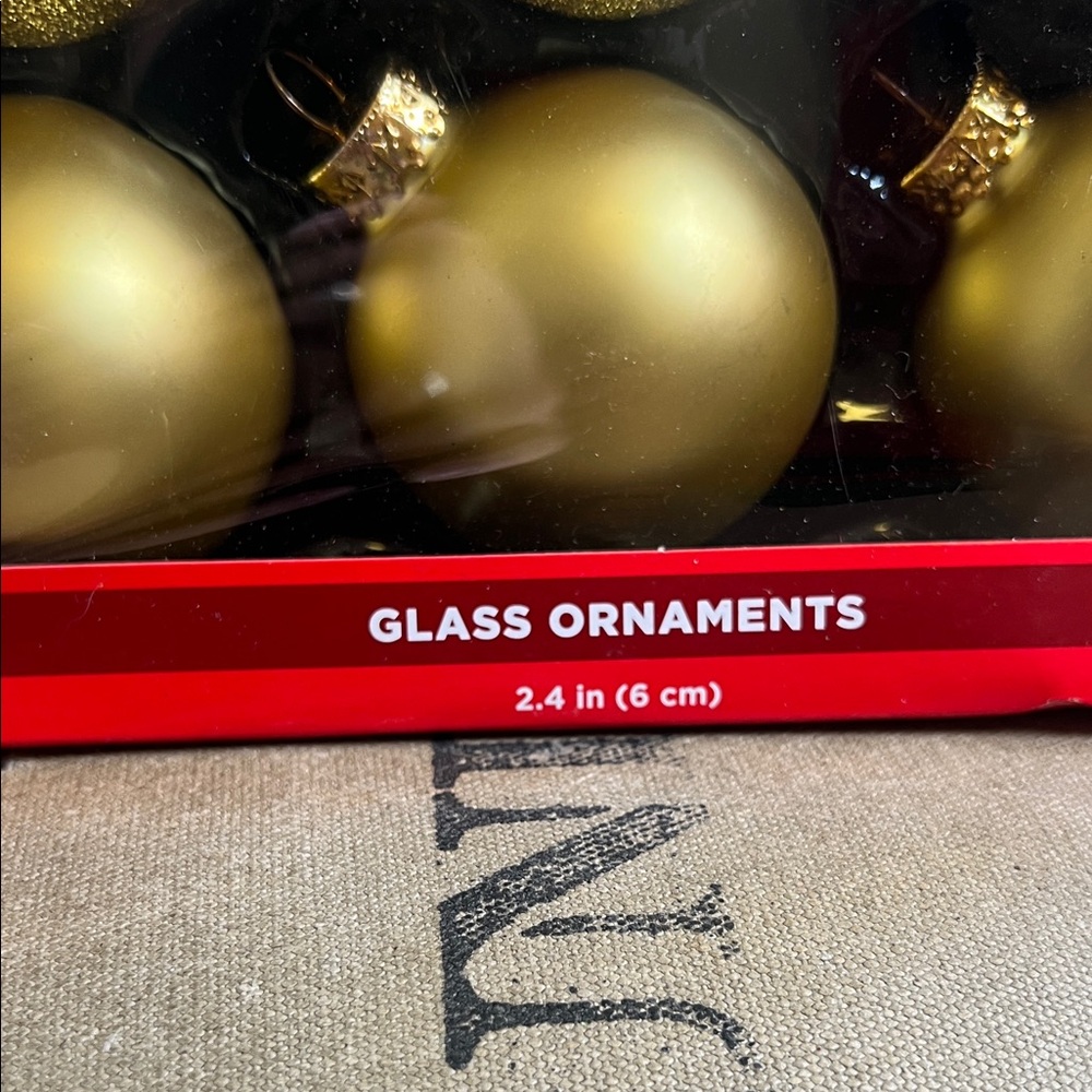 Gold Glass Ornaments Set - Picture 2 of 5